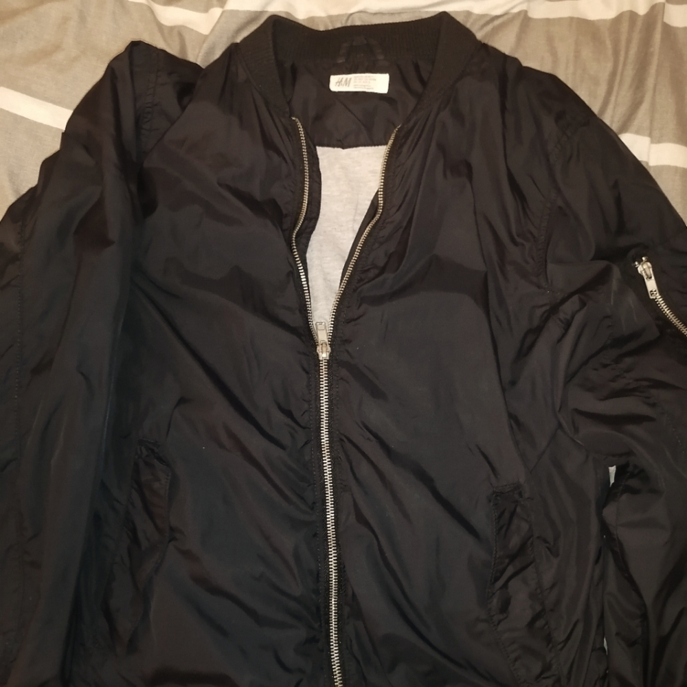 H&M black bomber jacket